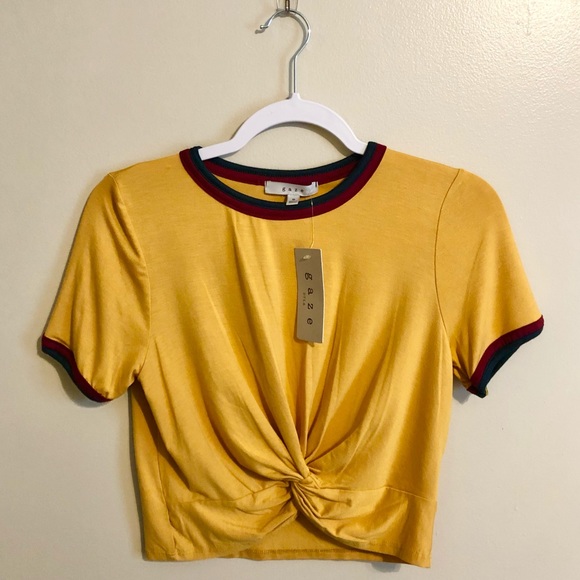 gaze Tops - Yellow Crop Top